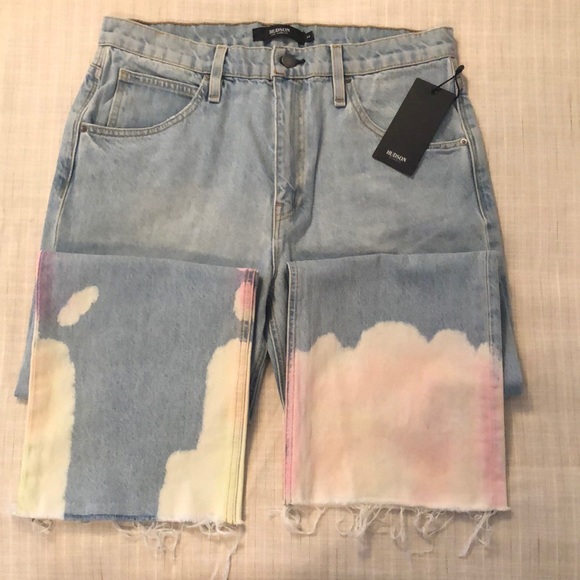 NWT Hudson Sloane jeans with pastel bleach 28 - Picture 2 of 12